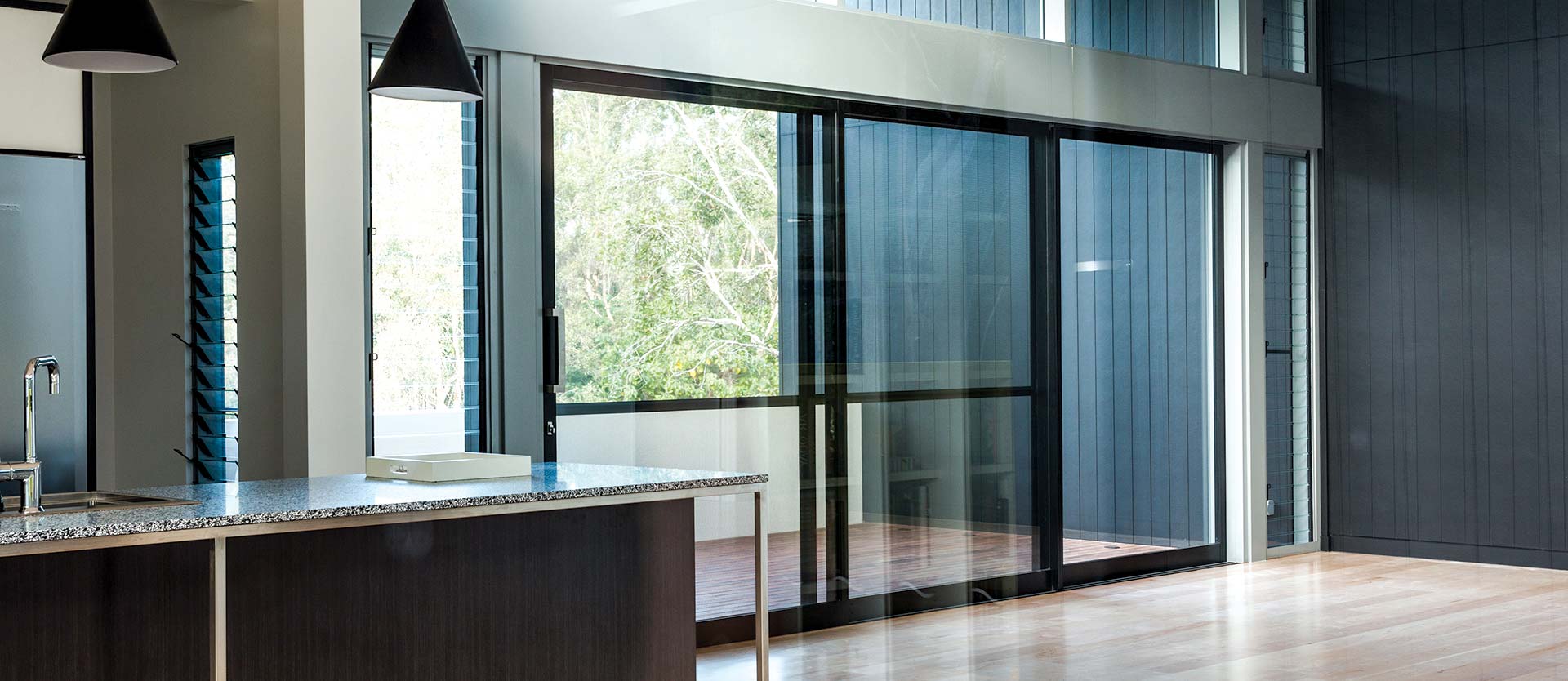 interior of a modern house with Forcefield Security screens installed
