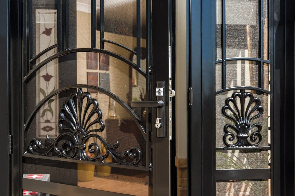 Heritage security door partially opened